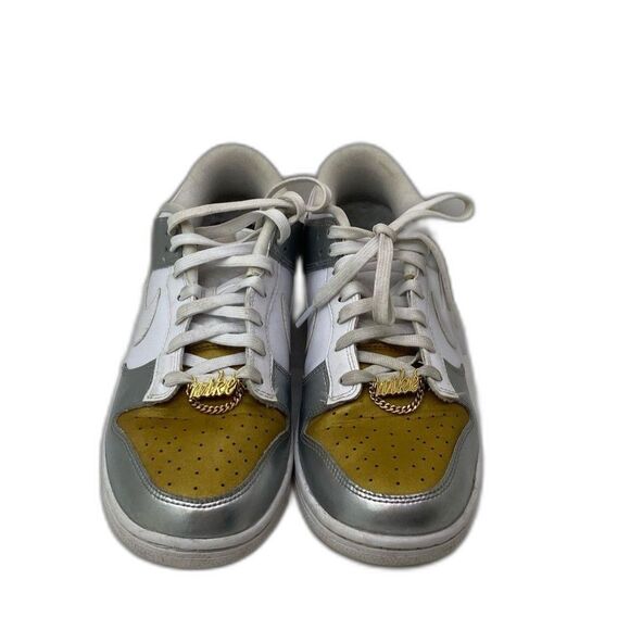 Nike Dunk Low SE 'Silver Gold Metallic' Men's Sneakers Size 10 DH4403-700 - Picture 4 of 7